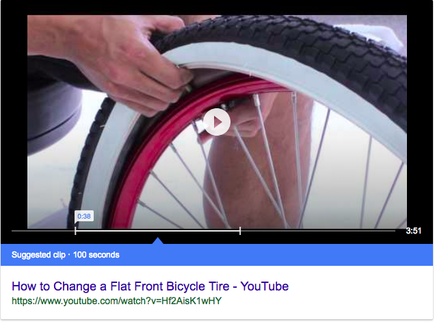 Google suggested clip in search result