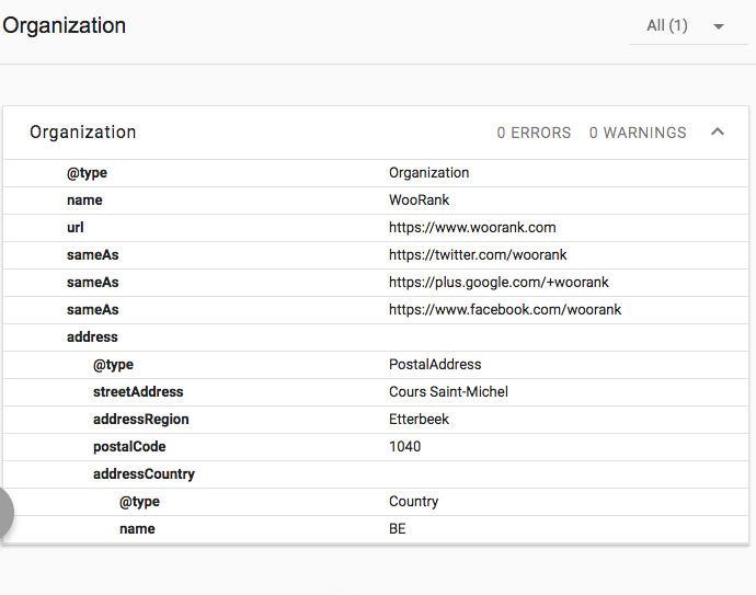 Validate markup in Google's testing tool