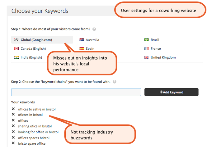WooRank user settings