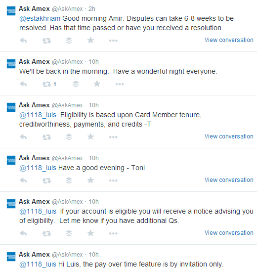 AmericanExpress Twitter Engagement With Customers