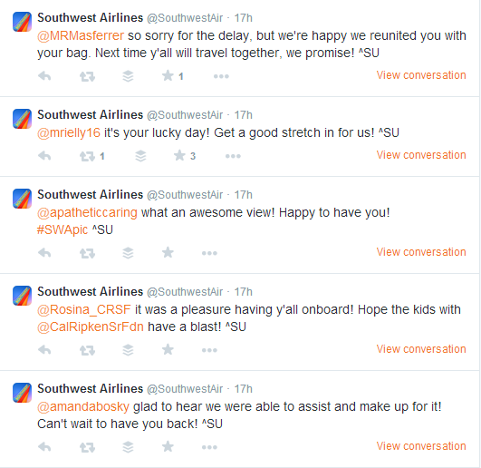 SouthWest Airlines Twitter Engagement With Customers