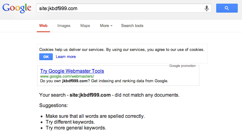 An Example of a Banned Directory Indexed Status in Google Search