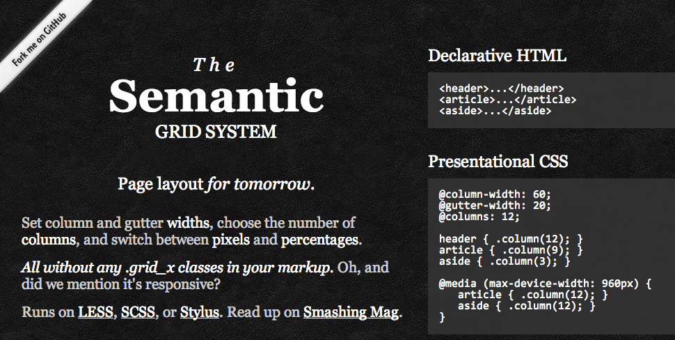 The Semantic Grid System for Responsive Web Design