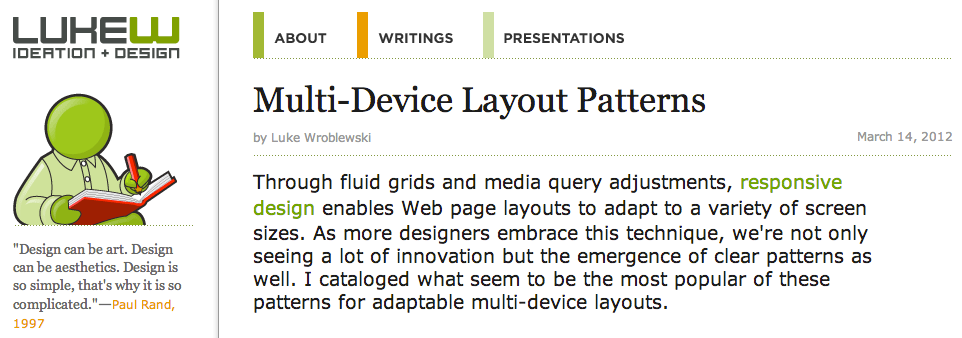 Multi-Device Layout Patterns for Responsive Website Design