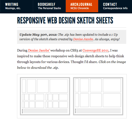 Responsive Web Design Sketch Sheets