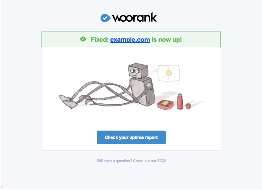 WooRank uptime email notification