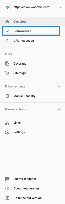 Accessing performance data in Search Console
