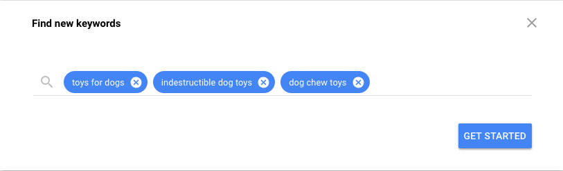 Find new pet care keywords in Google Keyword Planner