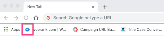 WooRank favicon in Google Chrome bookmarks
