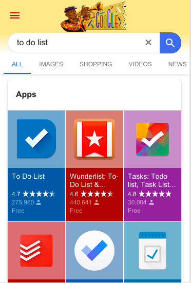 Google App pack SERP feature