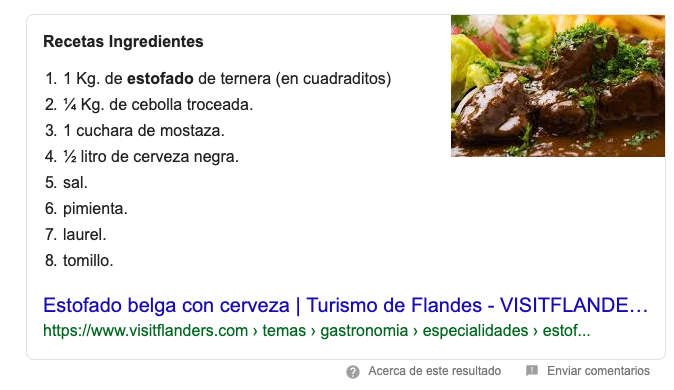 SERP receta estofado