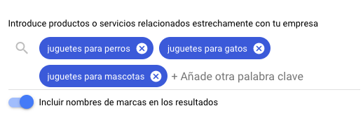 Planificador de palabras clave de Google