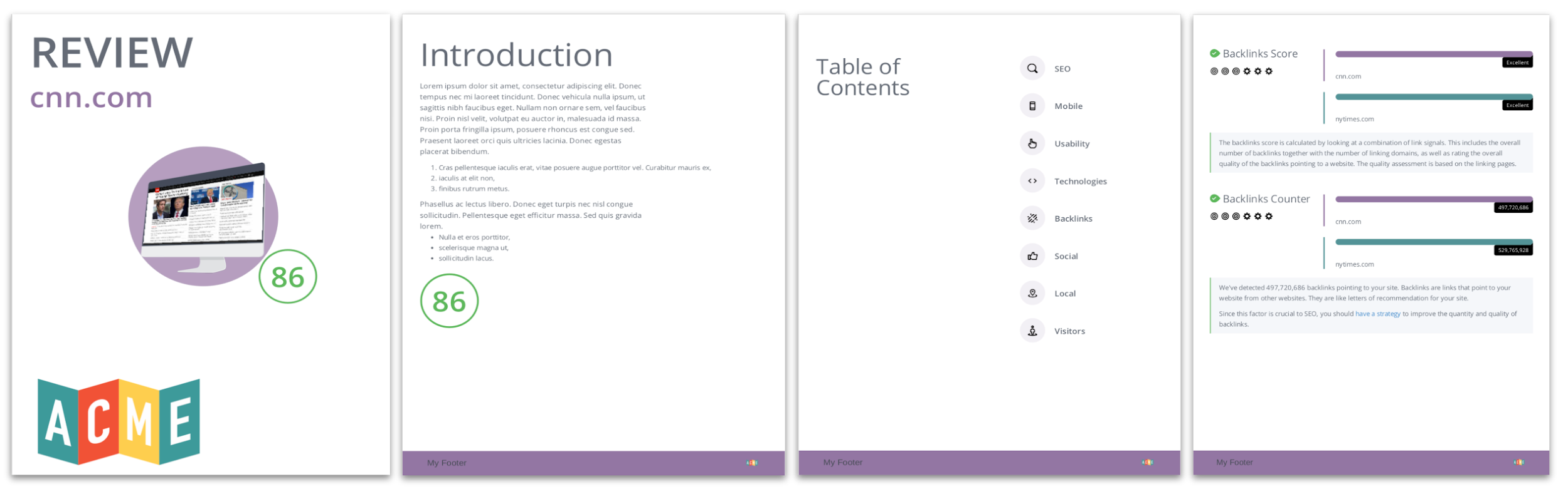 Example of new WooRank modern PDF theme