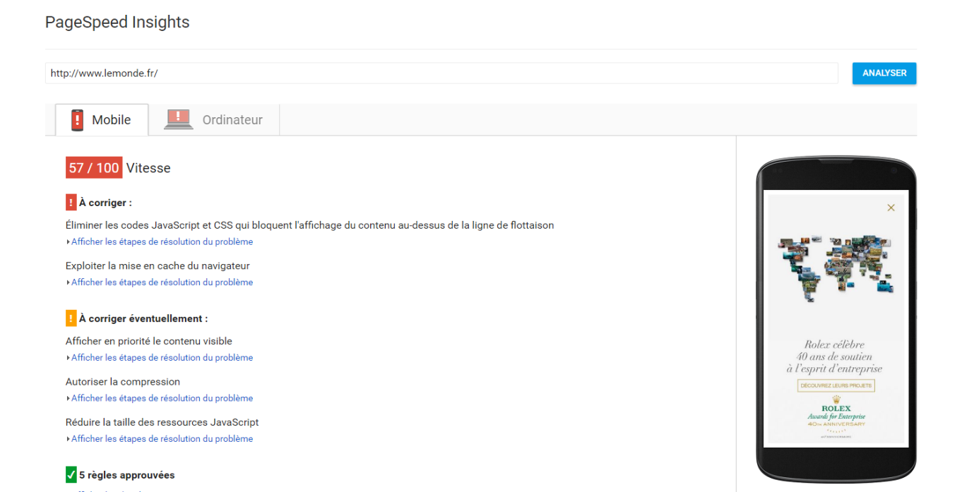 Google PageSpeed Insights 