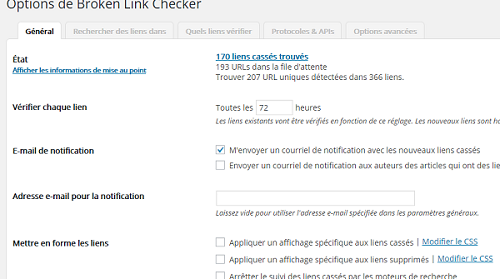 extension Broken Link checker