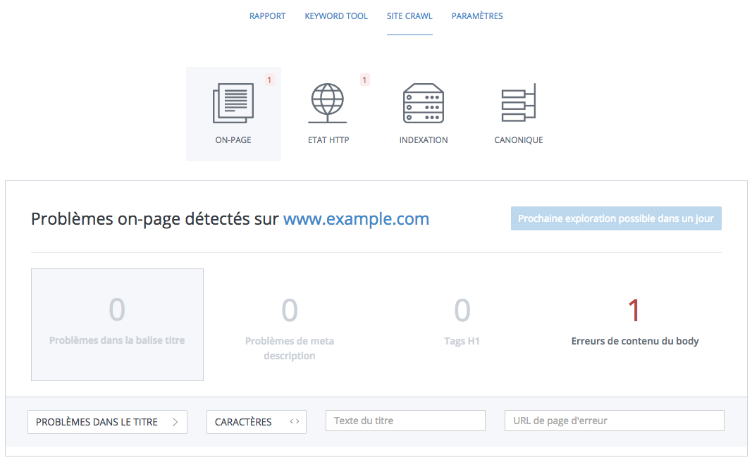 Site Crawl de WooRank