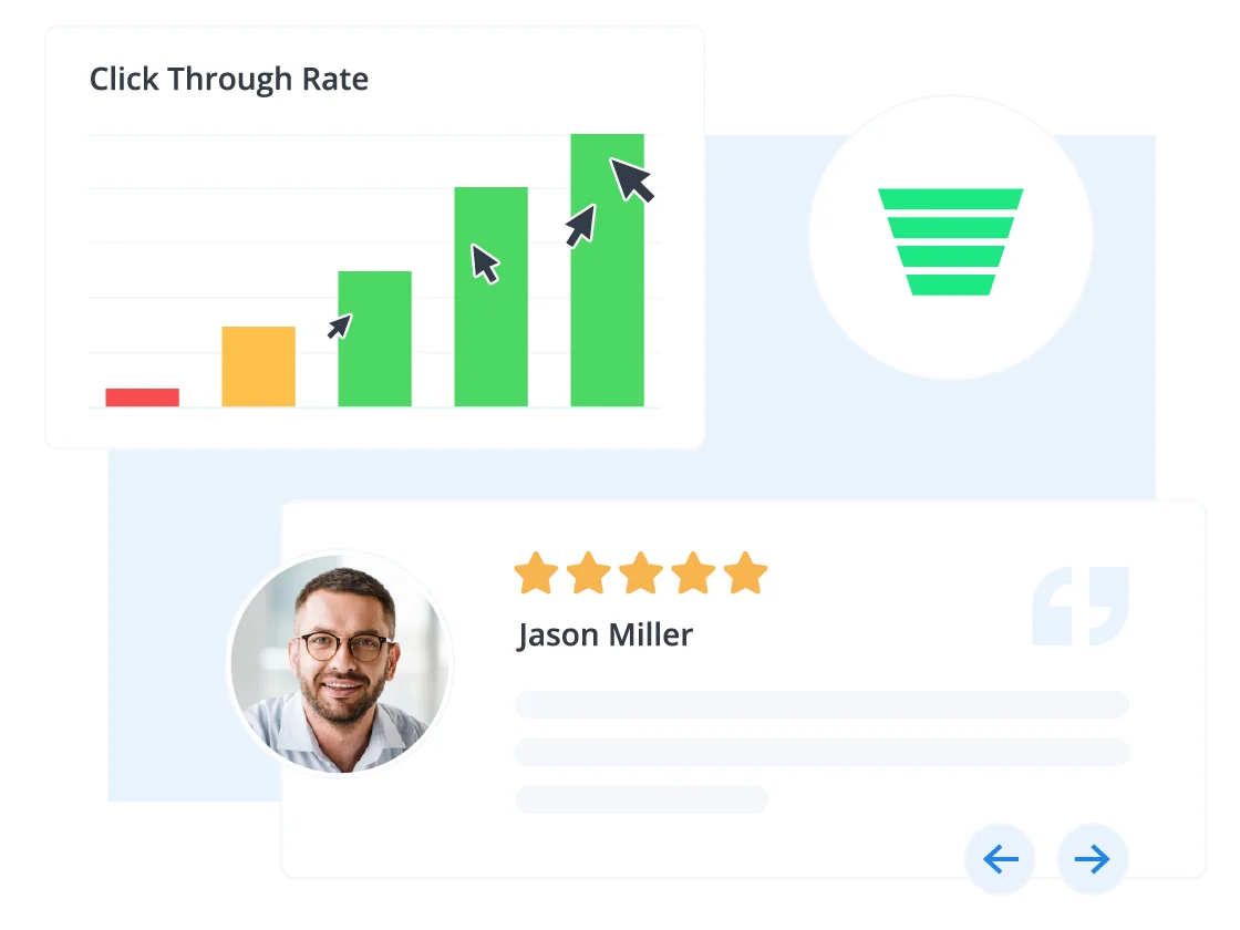 Click Through Rate graph increasing with MARKETING.XYZ and WooRank